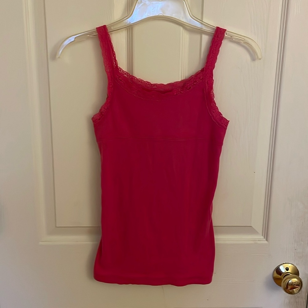 Cherokee Lace Ribbed Magenta Cami